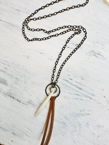 Wild Hog Tooth Necklace - Camel