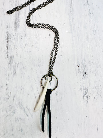 Wild Hog Tooth Necklace - Black