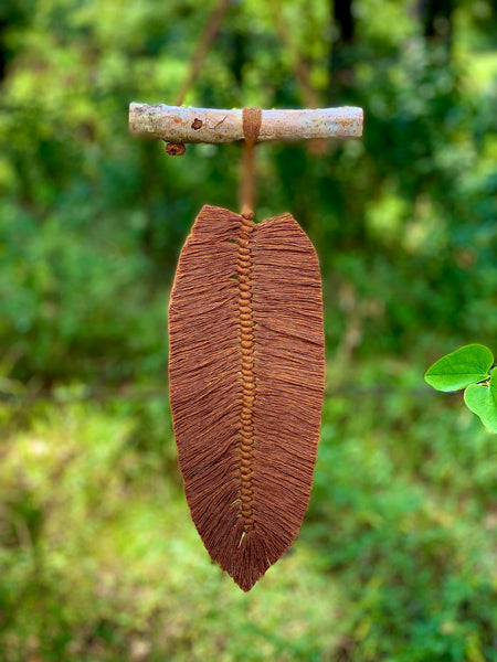 Camel Macrame Feathers