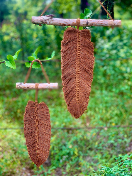 Camel Macrame Feathers