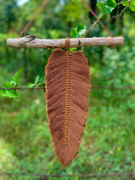 Camel Macrame Feathers